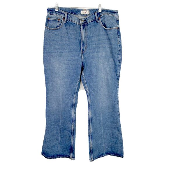 Abercrombie & Fitch The Vintage Flare High Rise Jeans Size 33 16 S SHORT EUC - Picture 1 of 10